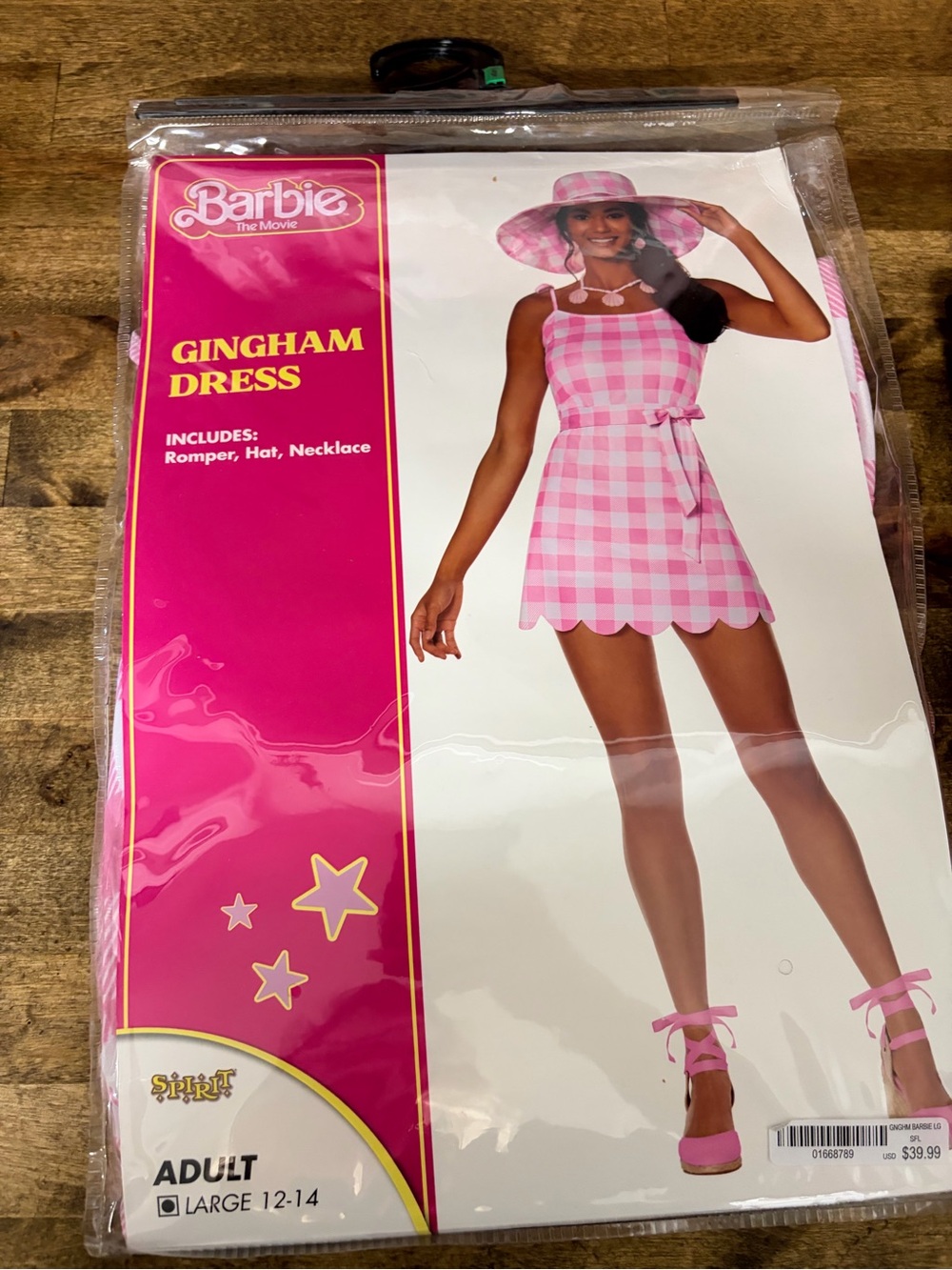 Barbie Pink Gingham Hat & Romper Party Set